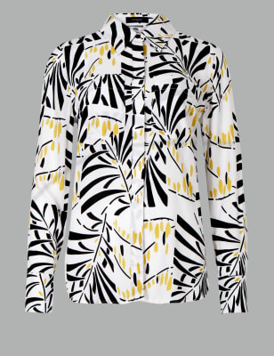 Рубашка с абстрактным принтом и длинным рукавом