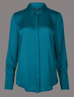 Рубашка с длинным рукавом из сатина