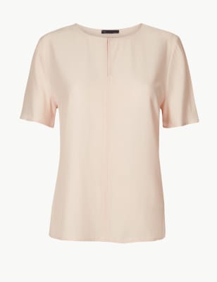 Round Neck Short Sleeve Shell Top | M&S Collection | M&S