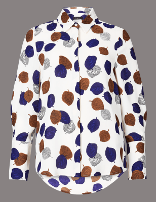 Рубашка с принтом и длинным рукавом