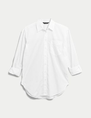 Pure Cotton Oversized Girlfriend Style Longline Shirt