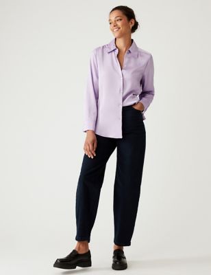 find Brand Womens Stripe Tie Sleeve Blouse Long Sleeve Shirt 