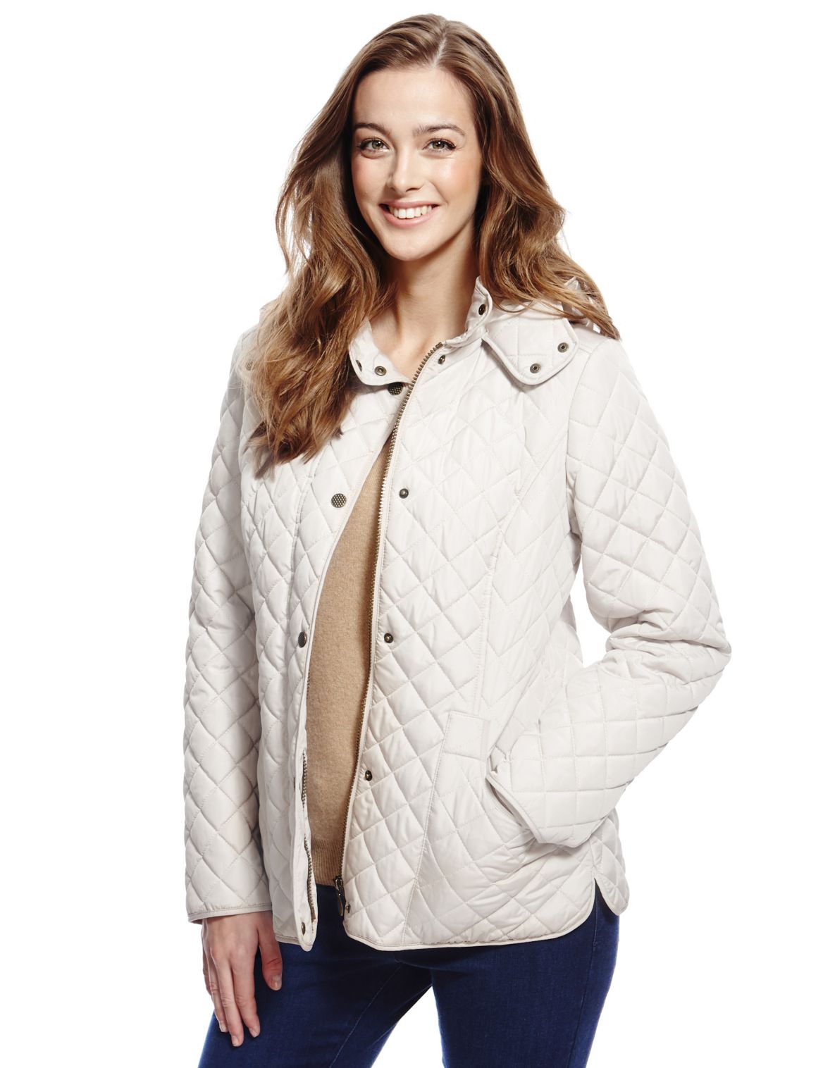 Hooded & Quilted Anorak With Stormwearâ ¢ Stone | Skigen