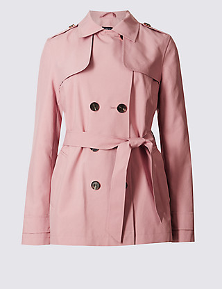Belted Trench with Stormwear Blush Pink