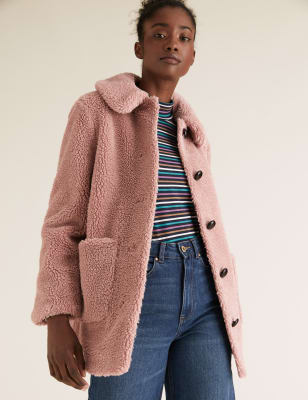 m&s pink denim jacket