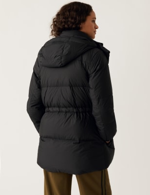 black puffa coat long