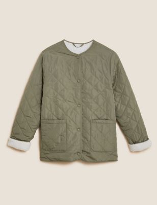 Quilted Reversible Borg Lined Jacket