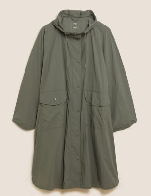 Oversized Hooded Packaway Raincoat