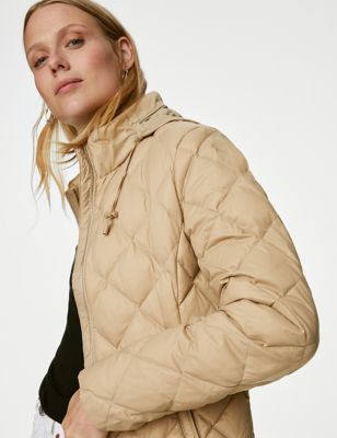 Feather & Down Diamond Quilted Coat