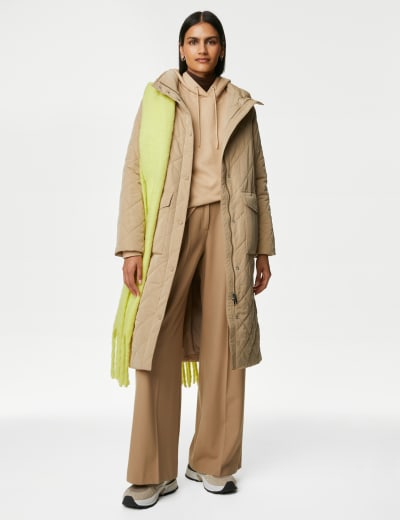 Lightweight diamond quilted sales coat