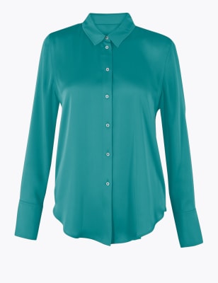 Женская атласная рубашка