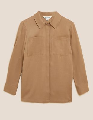 Pure Tencel™ Collared Long Sleeve Shirt