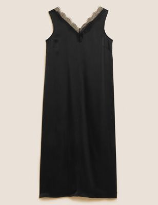 Pure Silk V-Neck Midaxi Slip Dress