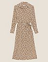 Платье-рубашка длиной мидакси с принтом и поясом