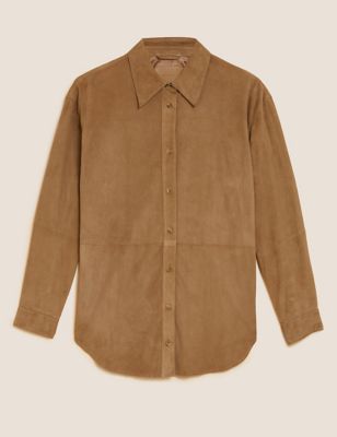 Suede Collared Shacket