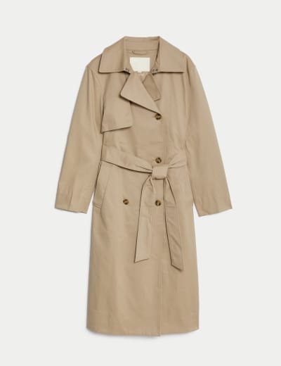 Cotton Rich Belted Longline Trench Coat Autograph M S