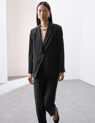 Wool Blend Single Breasted Blazer with Silk 1 of 2