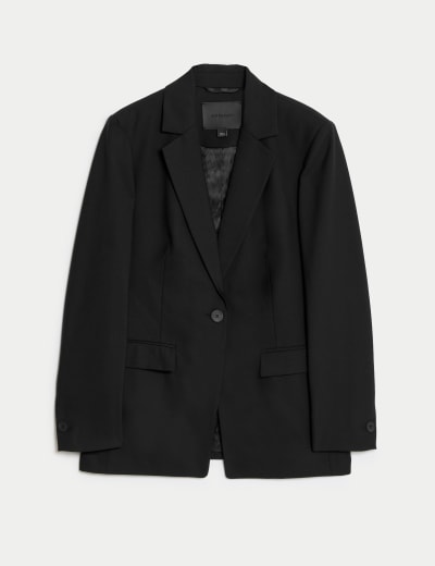 Wool Blend Single Breasted Blazer with Silk 1 of 6