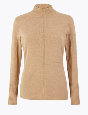 Облегающий джемпер с высоким воротом