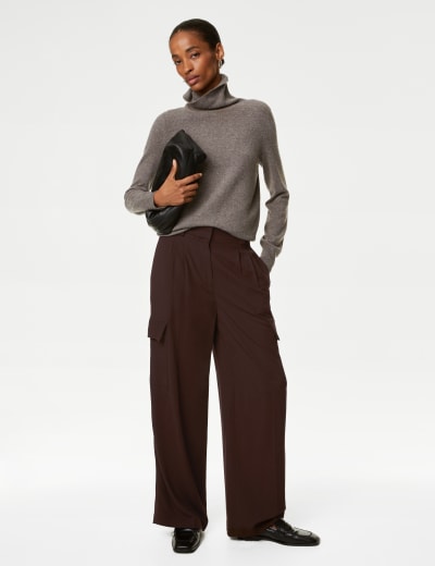 Cargo Wide Leg Trousers with Wool 11 of 16