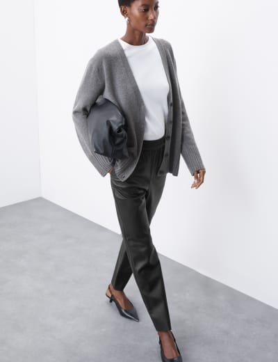 Leather Straight Leg Trousers 4 of 16