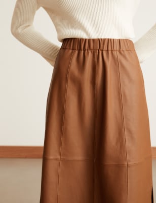 m and s leather skirt