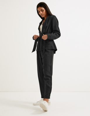 Cupro Rich Relaxed Straight Trousers