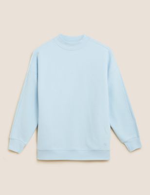 Cotton Rich Rib Relaxed Longline Sweatshirt