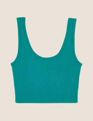 Scoop Neck Seamless Fitted Crop Top