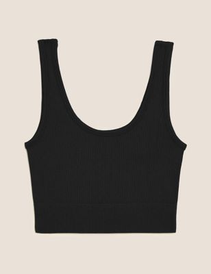 Scoop Neck Seamless Fitted Crop Top
