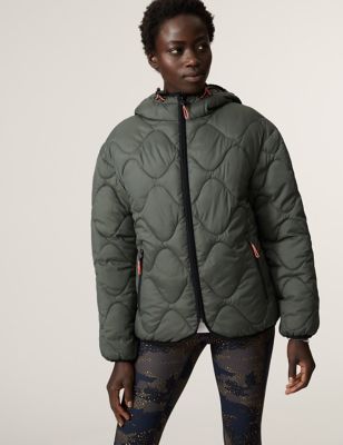 Quilted Fleece Lined Hooded Puffer Jacket