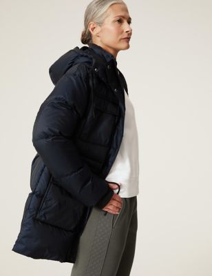 Feather & Down Zip Up Padded Parka