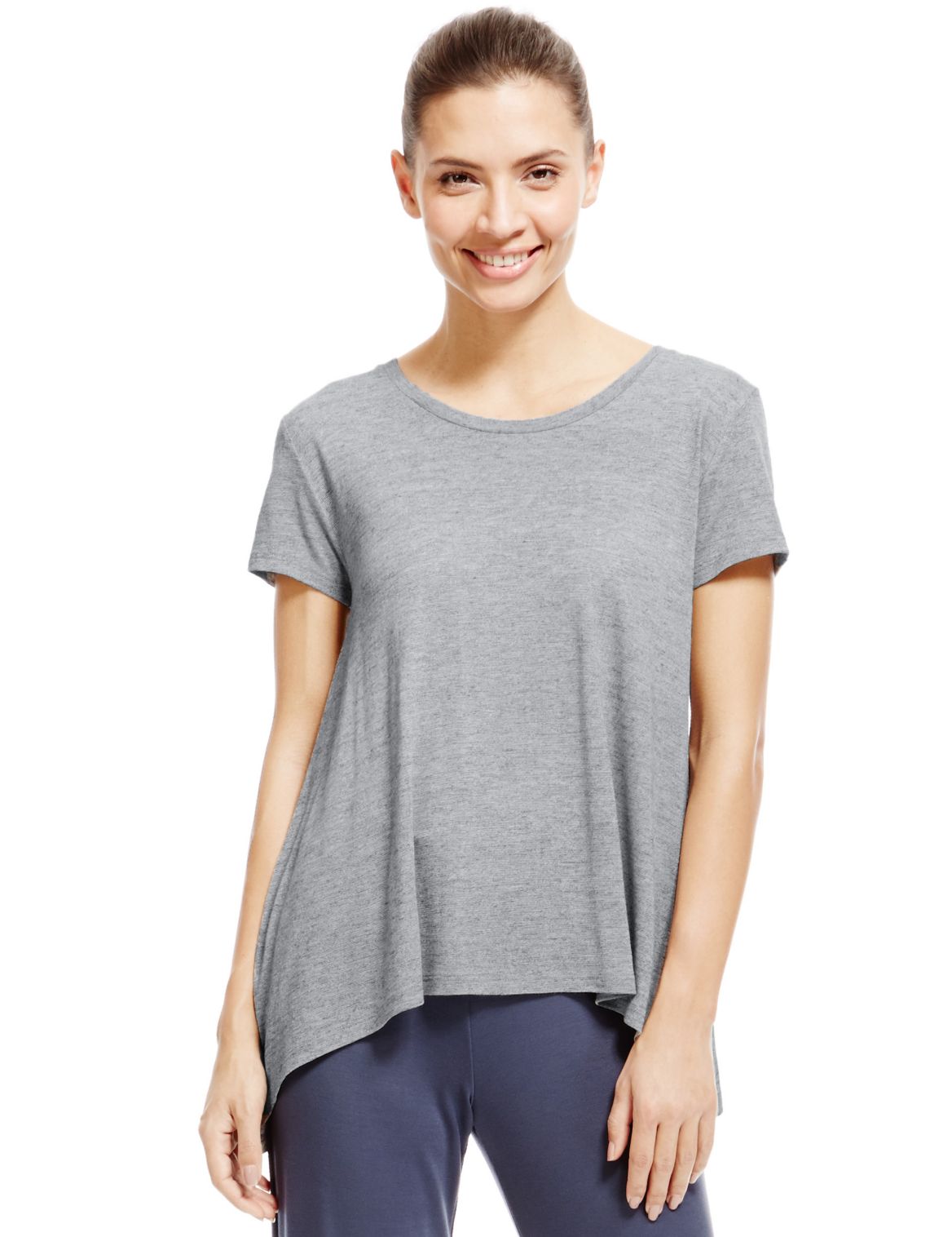 Rear Wrap T-shirt With Cool Comfortâ ¢ Technology Grey Marl | Myvee