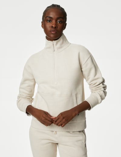 White funnel clearance neck sweatshirt