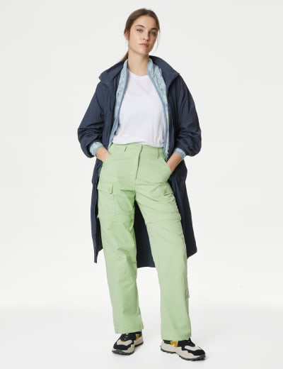 Cotton Rich Balloon Tapered Trousers, M&S Collection