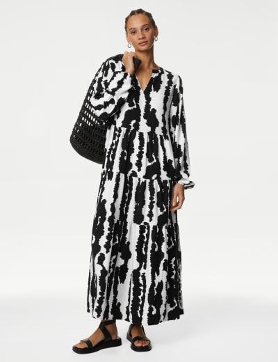 Pure Cotton Animal Print Shirt Dress M S Collection M S