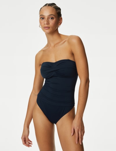 Marks & Spencer 2 PACK TUMMY CONTROL PLUNGE - Swimsuit - blue mix