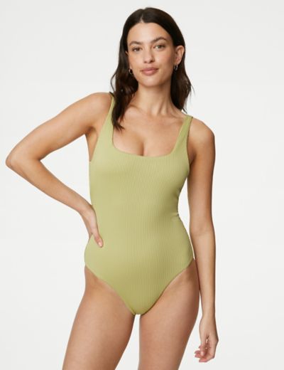 Padded Ruched Halterneck Plunge Swimsuit, M&S Collection