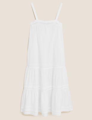 Pure Cotton Midaxi Tiered Dress