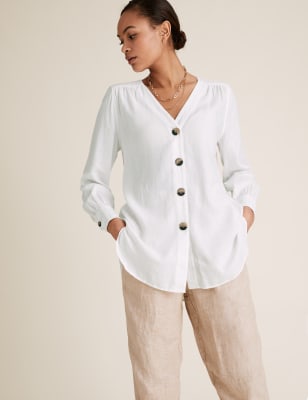 m&s linen shirt womens