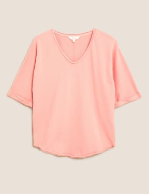 Свободная толстовка из чистого хлопка с овальным вырезом