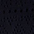 Pure Cotton Broderie Knitted Top - navy