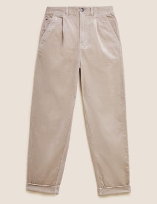 Зауженные вельветовые брюки до щиколотки