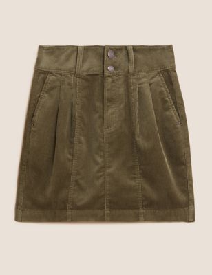 Cotton Rich Cord Mini A-Line Skirt