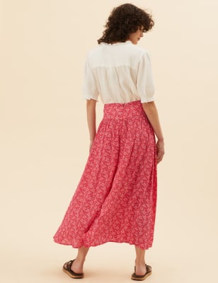 m&s red skirt