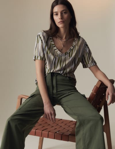 Cord Wide Leg Trousers Per Una M S