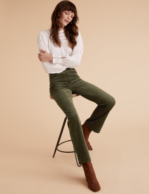 m&s flared trousers