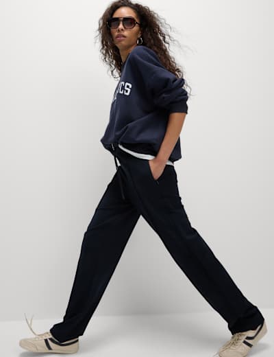 Cotton Rich Straight Leg Joggers M S Collection M S