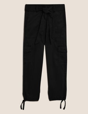 Tencel™ Rich Cargo Tapered Cropped Trousers