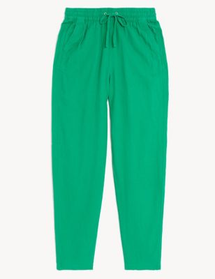 Linen Rich Taperes Trousers